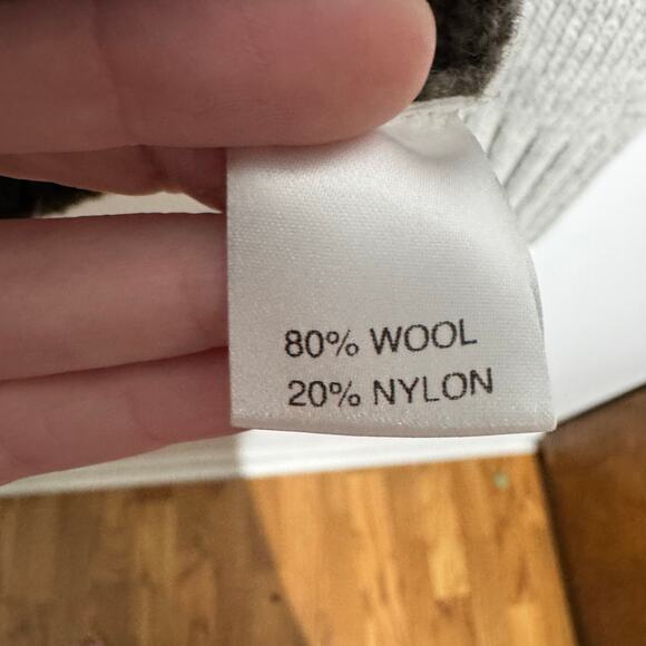 EMOZIONI UOMO Italian Wool Blend 90s Sweater Men S Block Gray Crew Neck Preppy - Picture 6 of 7